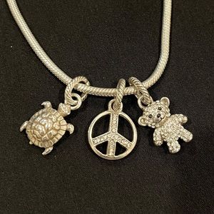 Brighton charms set - turtle, teddy bear, and peace sign